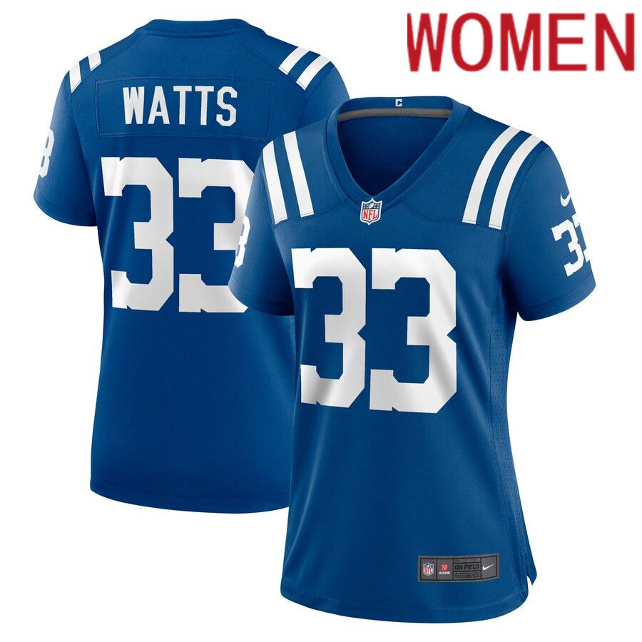 Women Indianapolis Colts #33 Armani Watts Nike Royal Player Game NFL Jersey->women nfl jersey->Women Jersey